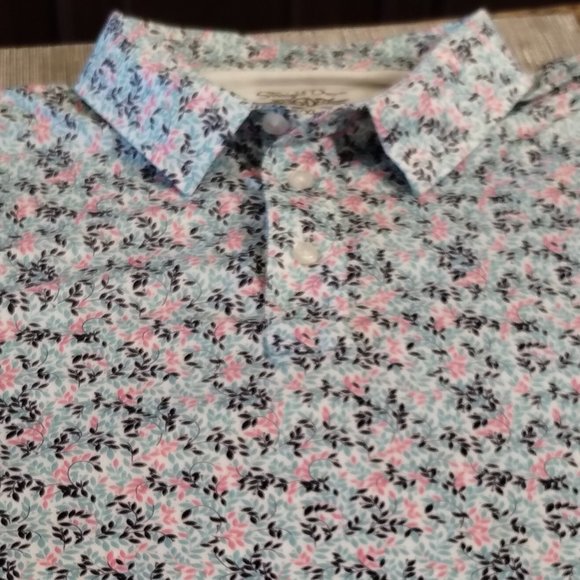 Straight Down Other - Straight Down Pink /Blue Floral Shirt Size XXL